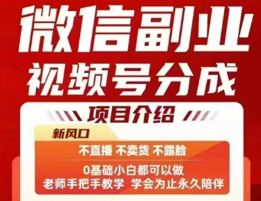 9532e1b2e79c6ffe9a3cc1b2abd42ddf.jpeg 微信副业视频号分成,不直播 不卖货 不露脸,三五分钟即可完成一条作,每日收益几十、几张不等