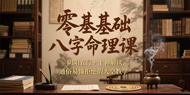 零基础八字命理课，阴阳五行+十神解读，通俗易懂拒绝假大空教学-鼎铸网