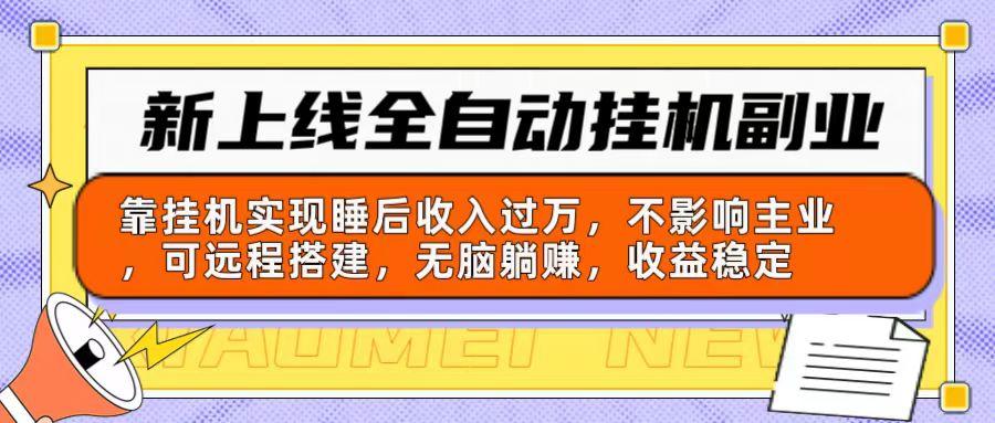 新上线全自动挂机副业：靠挂机实现睡后收入过万，不影响主业可远程搭建…-鼎铸网