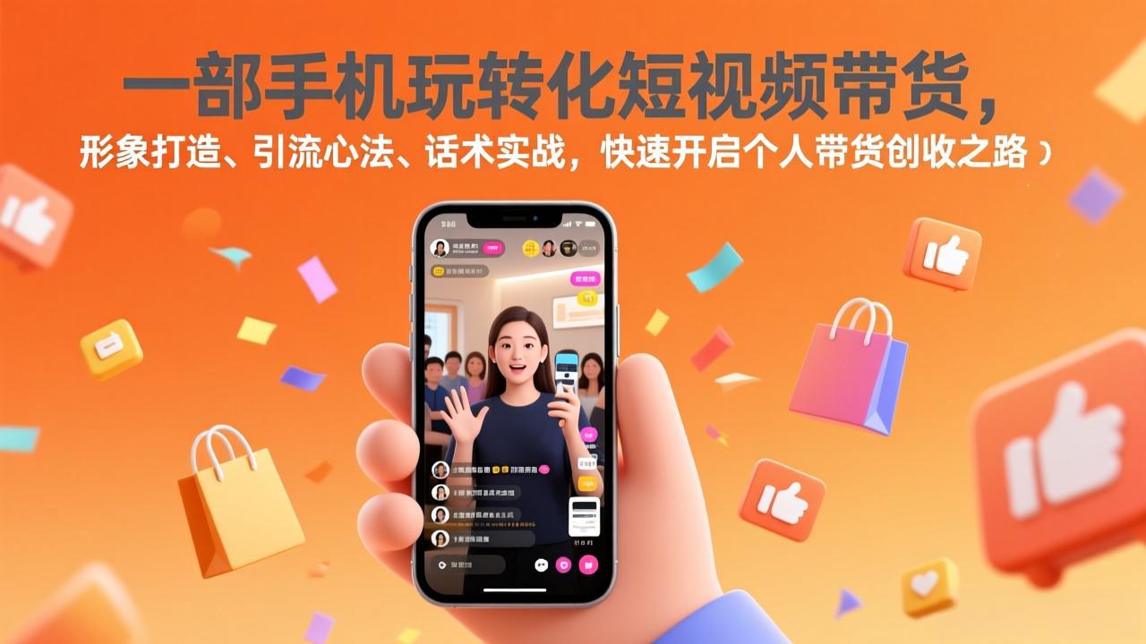 一部手机玩转化短视频带货,形象打造、引流心法、话术实战,快速开启个人带货创收之路-鼎铸网
