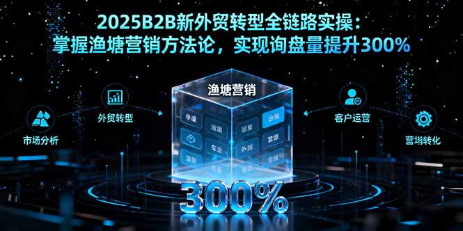 2025B2B新外贸转型全链路实操:掌握渔塘营销方法论,实现询盘量提升300%-鼎铸网