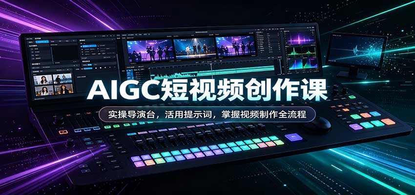 AIGC短视频创作课:实操导演台,活用提示词,掌握视频制作全流程-鼎铸网