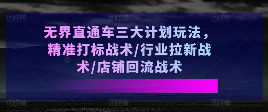 974872302014a0679fc1bbc922f1bda2.jpeg 无界直通车三大计划玩法,精准打标战术/行业拉新战术/店铺回流战术