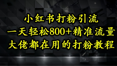 小红书打粉引流,一天轻松500+精准流量,大佬都在用的打粉教程-鼎铸网