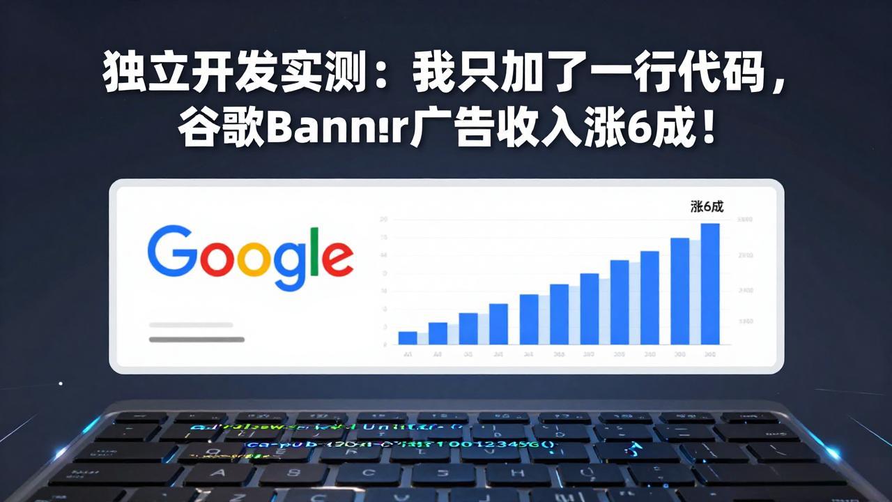 付费文章：独立开发实测：我只加了一行代码，谷歌Banner广告收入涨6成！-鼎铸网