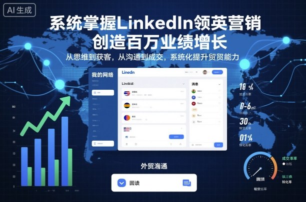 系统掌握LinkedIn领英营销,创造百万业绩增长,从思维到获客,从沟通到成交,系统化提升外贸能力-鼎铸网