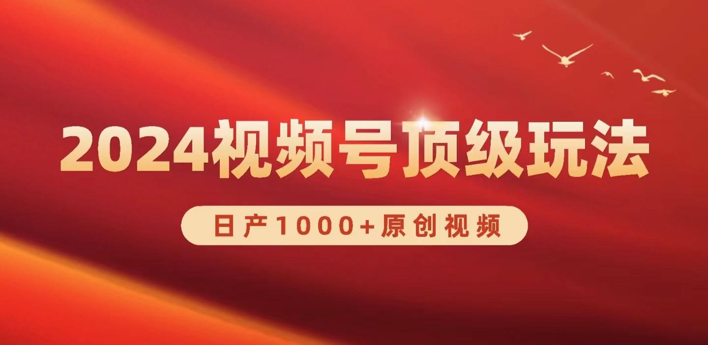 (9905期)2024视频号新赛道，日产1000+原创视频，轻松实现日入3000+-鼎铸网