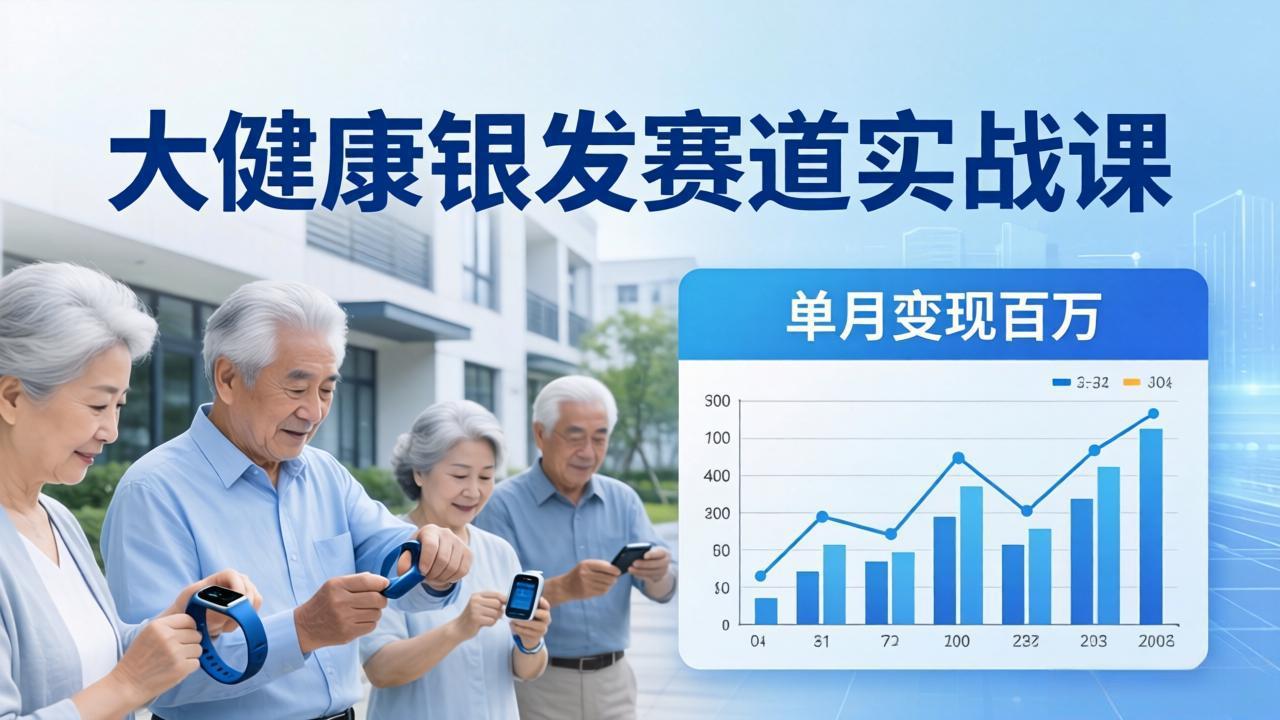 大健康银发赛道实战课:拆解视频号线索型 IP 单月变现百万逻辑,教你精准获客高效变现-鼎铸网