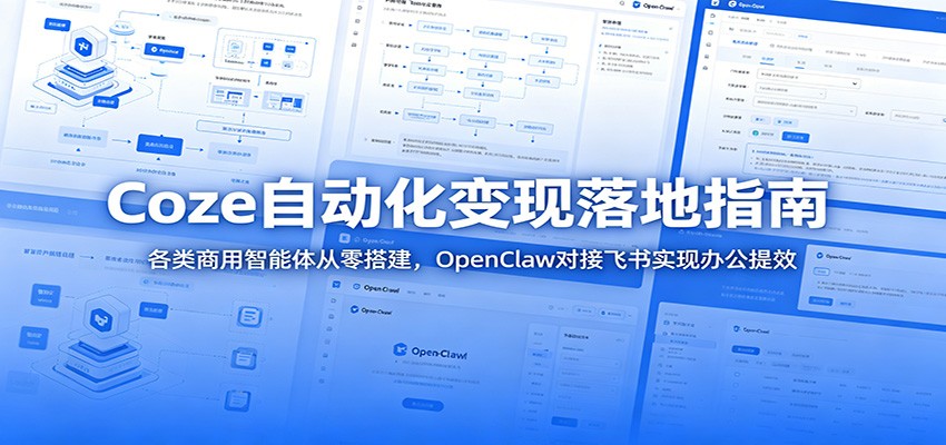 Coze自动化变现落地指南：各类商用智能体从零搭建，OpenClaw对接飞书实现办公提效-鼎铸网