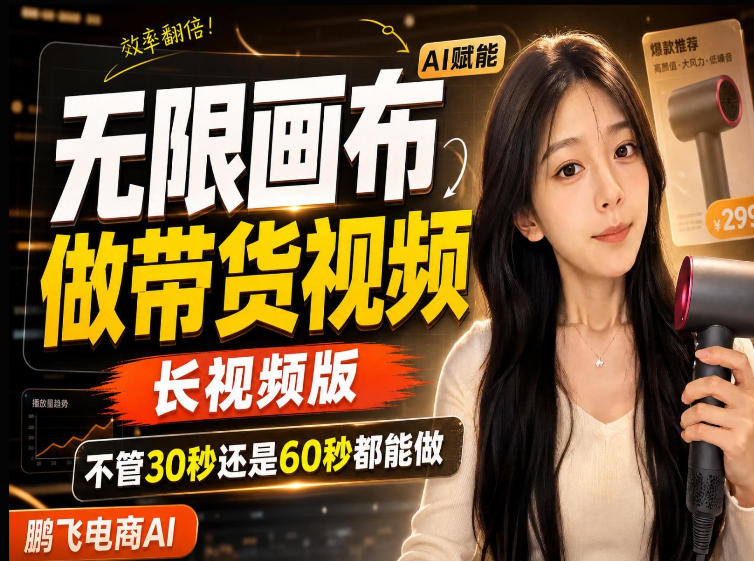 【保姆级教程】无限画布搭建长带货视频，拼接不翻车全程一致，小白跟着步骤也能上手-鼎铸网