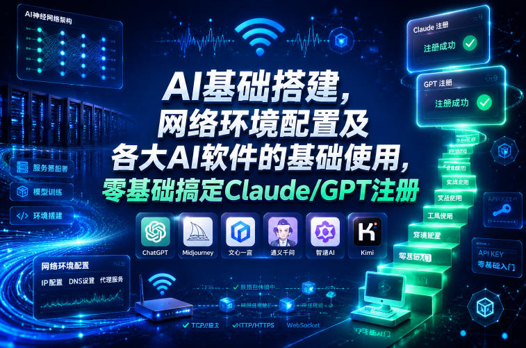 AI基础搭建，网络环境配置及各大AI软件的基础使用，零基础搞定Claude/GPT注册-鼎铸网