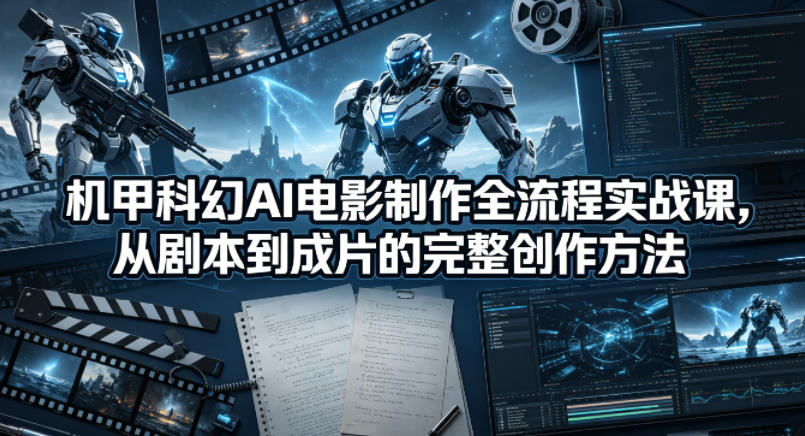 9976809ed28bc2f1bce3bc1b84506a19.jpeg 机甲科幻AI电影制作全流程实战课,从剧本到成片的完整创作方法