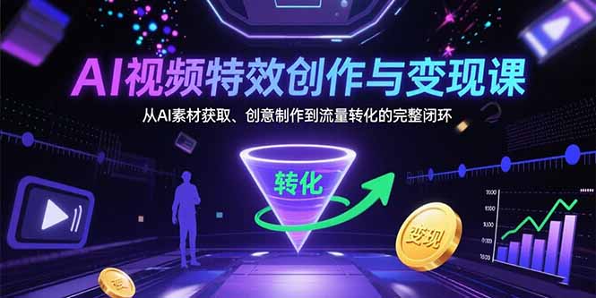 99f22740e05efe95dd6021b3334af68a.jpeg AI视频特效创作与变现课:从AI素材获取、创意制作到流量转化的完整闭环