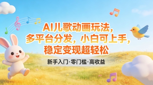 9a7c509ddb20de4140ce27c43590bafc.jpeg AI儿歌动画玩法,多平台分发,小白可上手,稳定变现超轻松