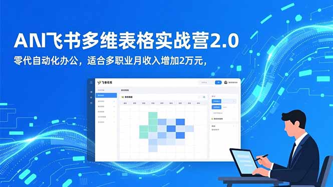9aa4b504713814079cf6b6df250d20e6.jpeg AI+飞书多维表格实战营2.0:零代码自动化办公,适合多职业月收入增加2万元
