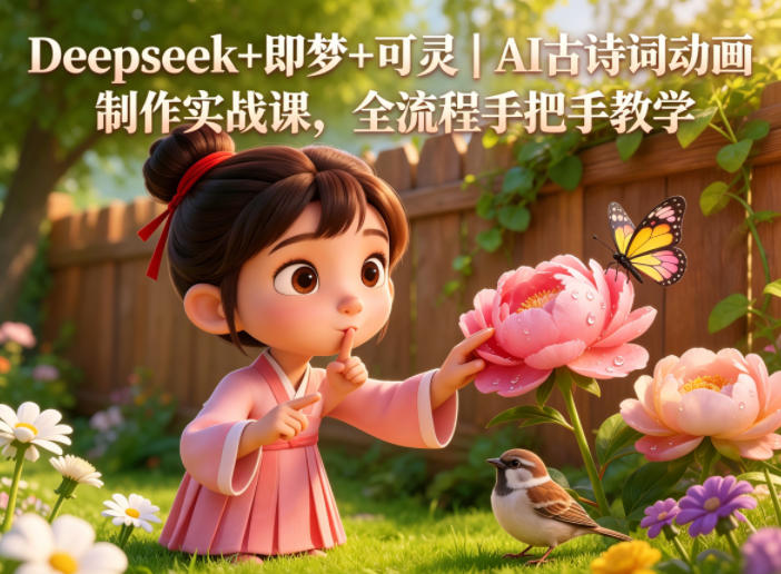 Deepseek+即梦+可灵｜AI古诗词动画制作实战课，全流程手把手教学-鼎铸网