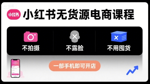 9aeb042da8d320039f3437cdd58a30f0.jpeg 小红书无货源电商课程,不拍摄不露脸不用囤货,一部手机即可开店