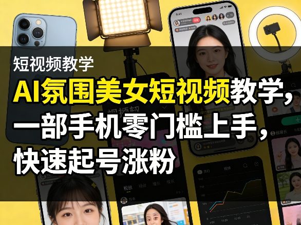 9aec6f64e4e0f82d6d7135bf0605bd57.jpeg AI氛围美女短视频教学,一部手机零门槛上手,快速起号涨粉