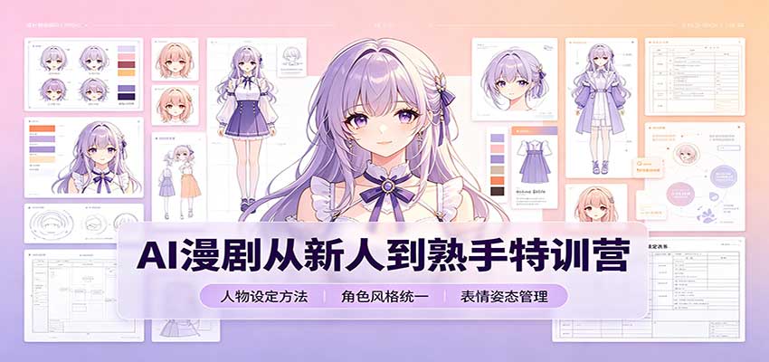 AI漫剧从新人到熟手特训营：剧本分镜创作，提示词模板，人物设定与工具资源-鼎铸网