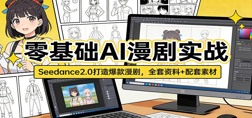 零基础AI漫剧实战：Seedance2.0打造爆款漫剧，全套资料+配套素材-鼎铸网