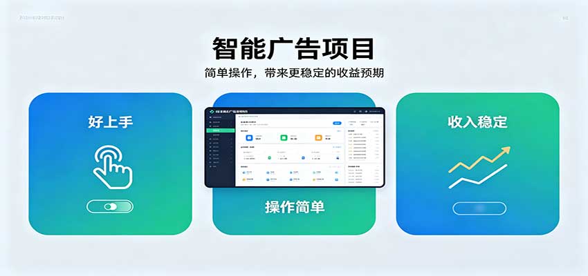 智能广告挂机项目，操作简单上手快，收益稳定可持续。稳定日入300+-鼎铸网
