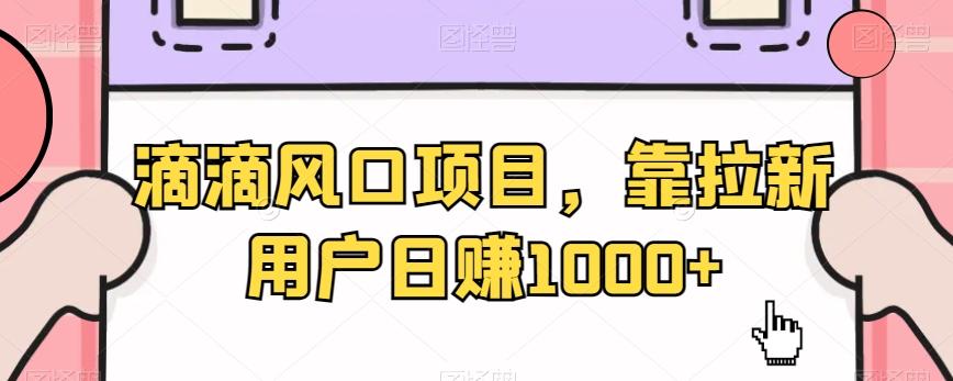 滴滴风口项目，靠拉新用户日赚1000+-鼎铸网