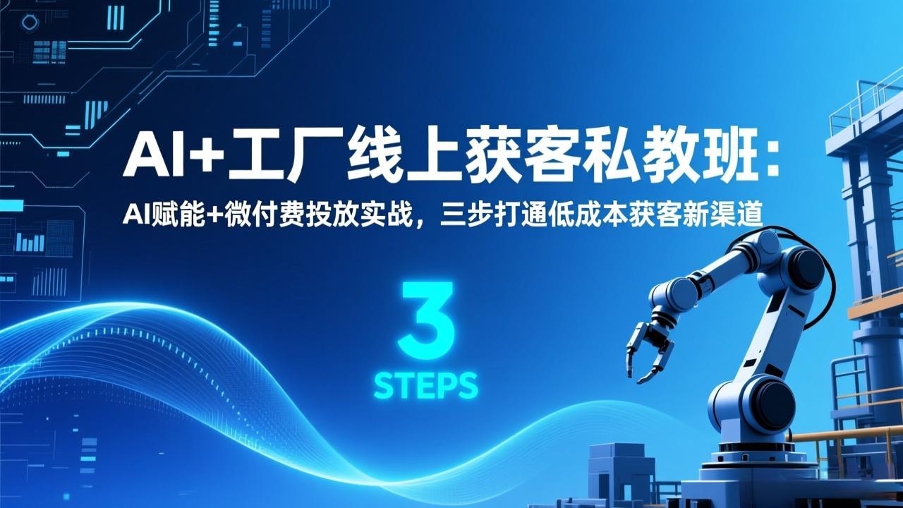 9c1b5bd403ac665067c91467e9915822.jpeg AI+工厂线上获客私教班:AI赋能+微付费投放实战,三步打通低成本获客新渠道