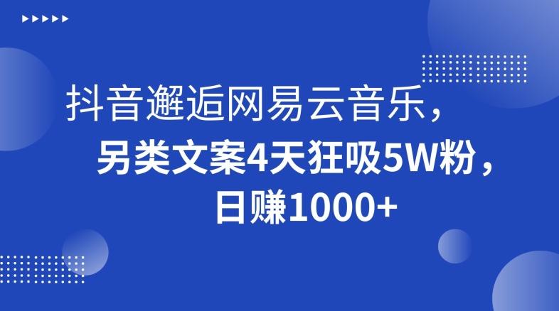 9c3a4e3ab90873f749c92be9b9805dfe.jpeg 抖音邂逅网易云音乐,另类文案4天狂吸5W粉,日赚1000+【揭秘】