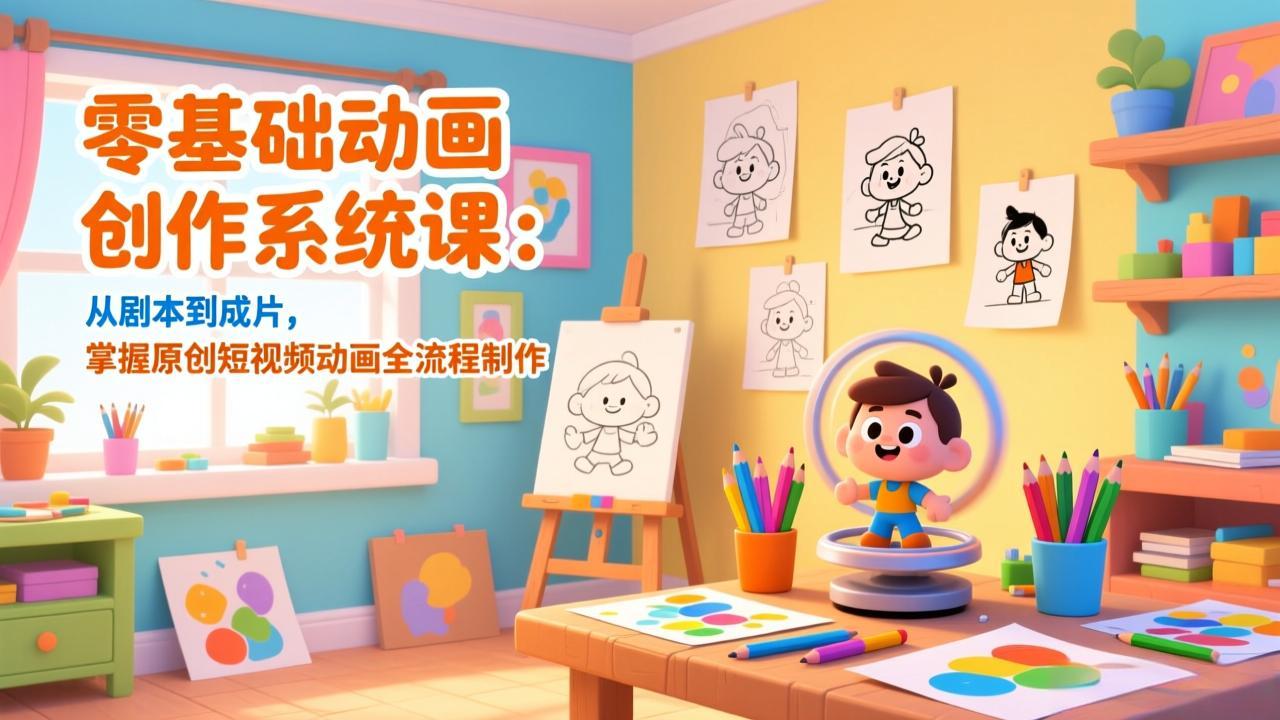 9cc9f4dd9cc4647d6c797a9aa473ca78.jpeg 零基础动画创作系统课:从剧本到成片,掌握原创短视频动画全流程制作
