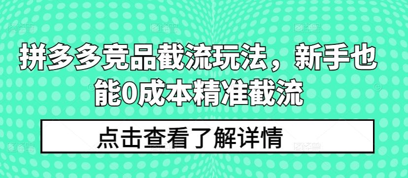 9ccfc6283099362f01b847c79147d08a.jpeg 拼多多竞品截流玩法,新手也能0成本精准截流