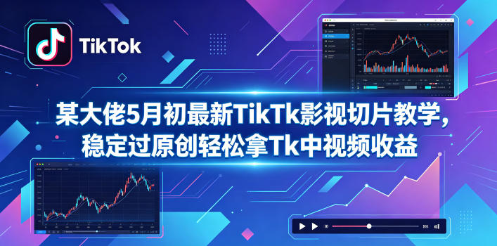 某大佬5月初最新TikTk影视切片教学,稳定过原创轻松拿Tk中视频收益-鼎铸网