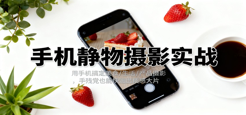 手机静物摄影实战，用手机搞定美食/生活/产品摄影，手残党也能快速出质感大片-鼎铸网