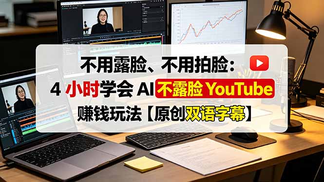 不用露脸、不用拍脸：4 小时学会 AI 不露脸 YouTube 赚钱玩法【原创双语字幕】-鼎铸网