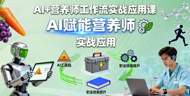 9e6352181097a293a6222d4ae98c747d.jpeg AI+营养师工作流实战应用课,AI赋能营养师
