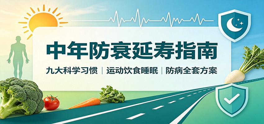 中年防衰延寿指南：九大科学习惯，运动饮食睡眠防病全套方案-鼎铸网