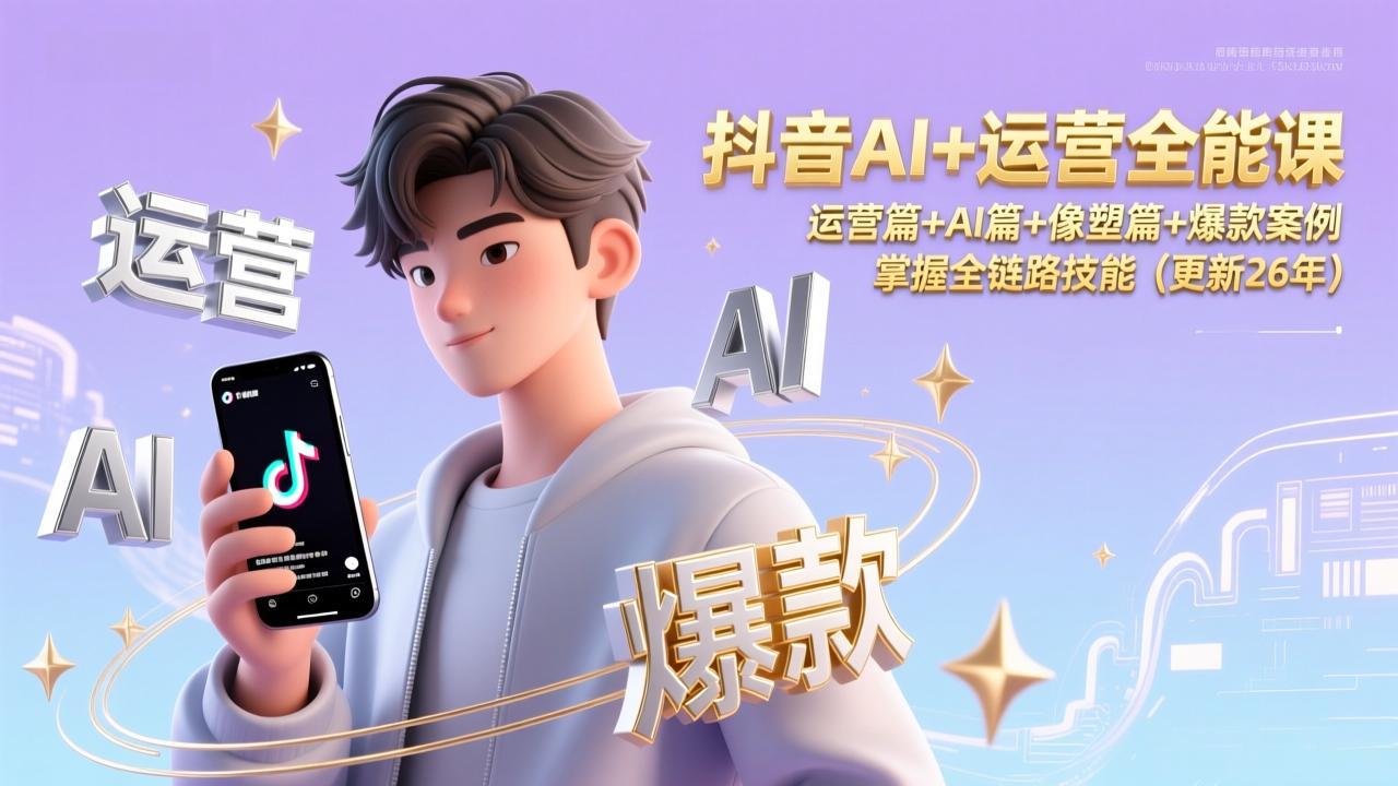 9e8217c4d32fe5fb4ce093161b0ea2df.jpeg 抖音AI+运营全能课,运营篇+AI篇+像塑篇+爆款案例,掌握全链路技能(更新26年