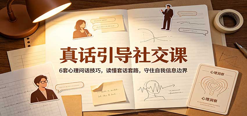 真话引导社交课：6套心理问话技巧，读懂套话套路，守住自我信息边界-鼎铸网