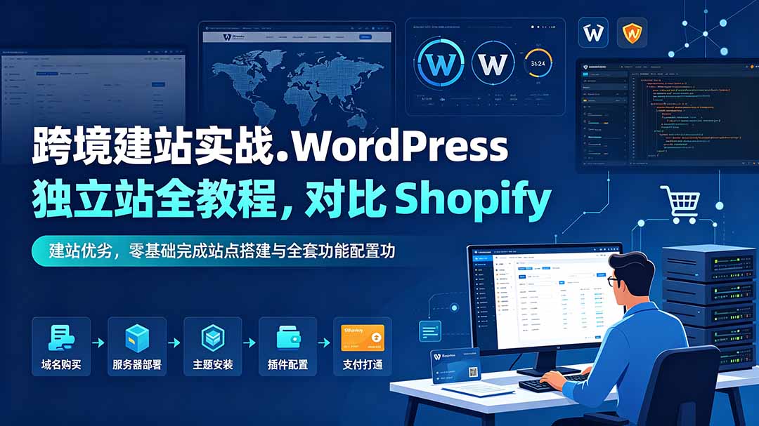 9fee6bd1509858c302a2f3ffee15c140.jpeg 跨境建站实战:WordPress 独立站全教程,对比 Shopify 建站优劣,零基础完成站点搭建与全套功能配置