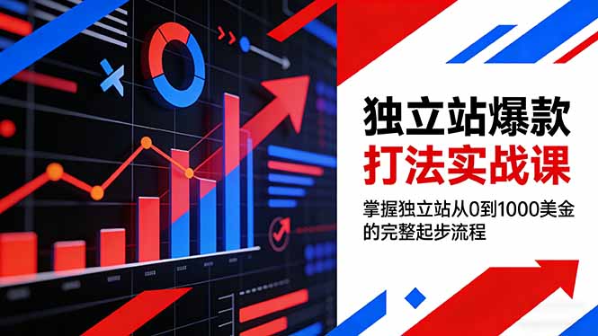 独立站爆款打法实战课,掌握独立站从0到1000美金的完整起步流程-鼎铸网