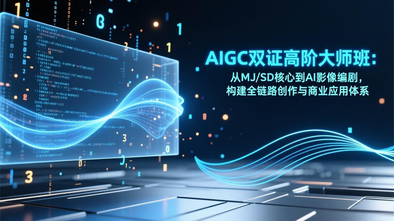 a037e477bf894ad27a9dc794c14e1819.jpeg AIGC双证高阶大师班:从MJ/SD核心到AI影像编剧,构建全链路创作与商业应用体系