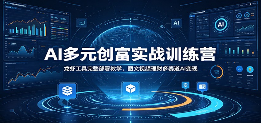AI多元创富实战训练营：龙虾工具完整部署教学，图文视频理财多赛道AI变现-鼎铸网