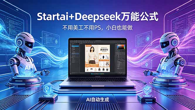 AI自动做电商详情页:Startai+Deepseek万能公式,不用美工不用PS,小白也能做-鼎铸网