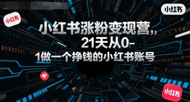 a150b119053a117673e9c1b551b4b5c5.jpeg 小红书涨粉变现营,21天从0-1做一个挣钱的小红书账号
