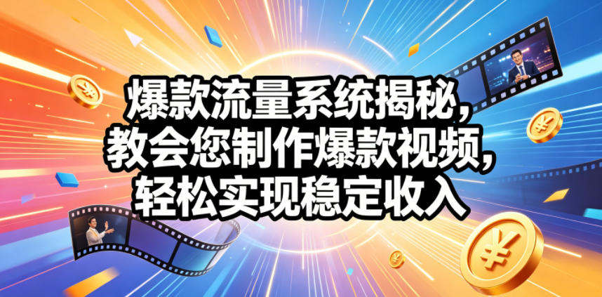 a1576e8050c10772a88888f8af06de45.jpeg 爆款流量系统揭秘,教会您制作爆款视频,轻松实现稳定收入【原创双语字幕】