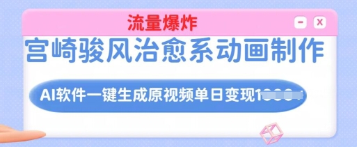a16af5e5044dbc1e714c9412d9639d86.jpeg 宫崎骏风治愈系动画制作,AI软件一键生成原创视频流量爆炸,单日变现多张,详细实操流程