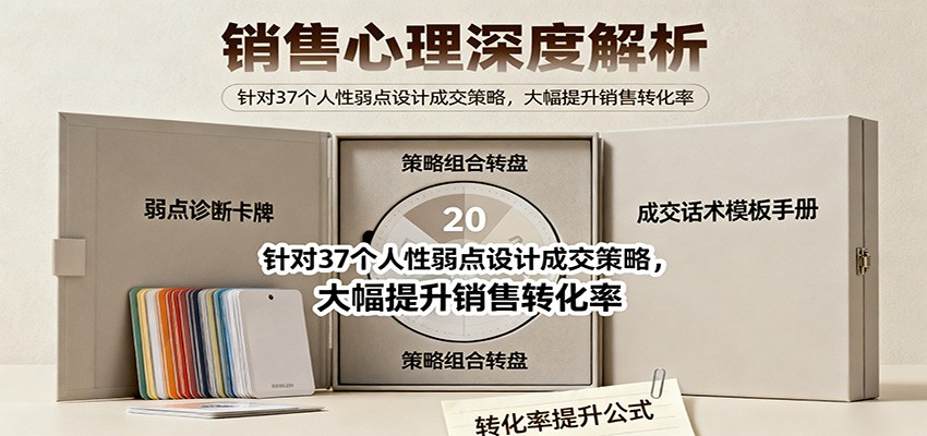 销售心理深度解析：针对37个人性弱点设计成交策略，大幅提升销售转化率！-鼎铸网
