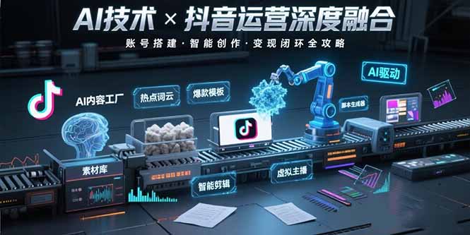 a18ce3322722c1fb4ef78ae0add243e5.jpeg AI技术与抖音运营的深度融合应用:涵盖账号搭建、内容创作、收益变现等