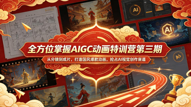 a22030ff7954cdfecb0a58f3168402c3.jpeg 全方位掌握AIGC动画特训营第三期,从分镜到成片,打造国风爆款动画,抢占AI视觉创作赛道红利