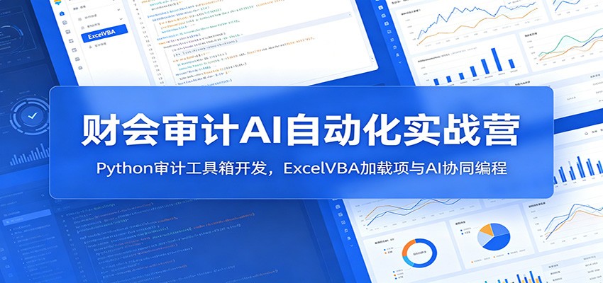 财会审计AI自动化实战营：Python审计工具箱开发，ExcelVBA加载项与AI协同编程-鼎铸网