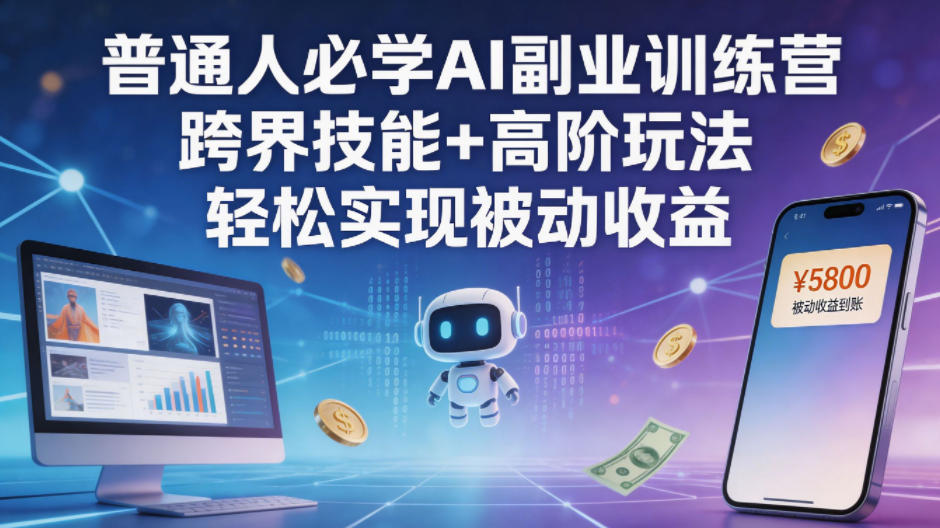 a24a00fe16b2f414907080362c8ad162.jpeg 普通人必学AI副业训练营跨界技能+高阶玩法轻松实现被动收益